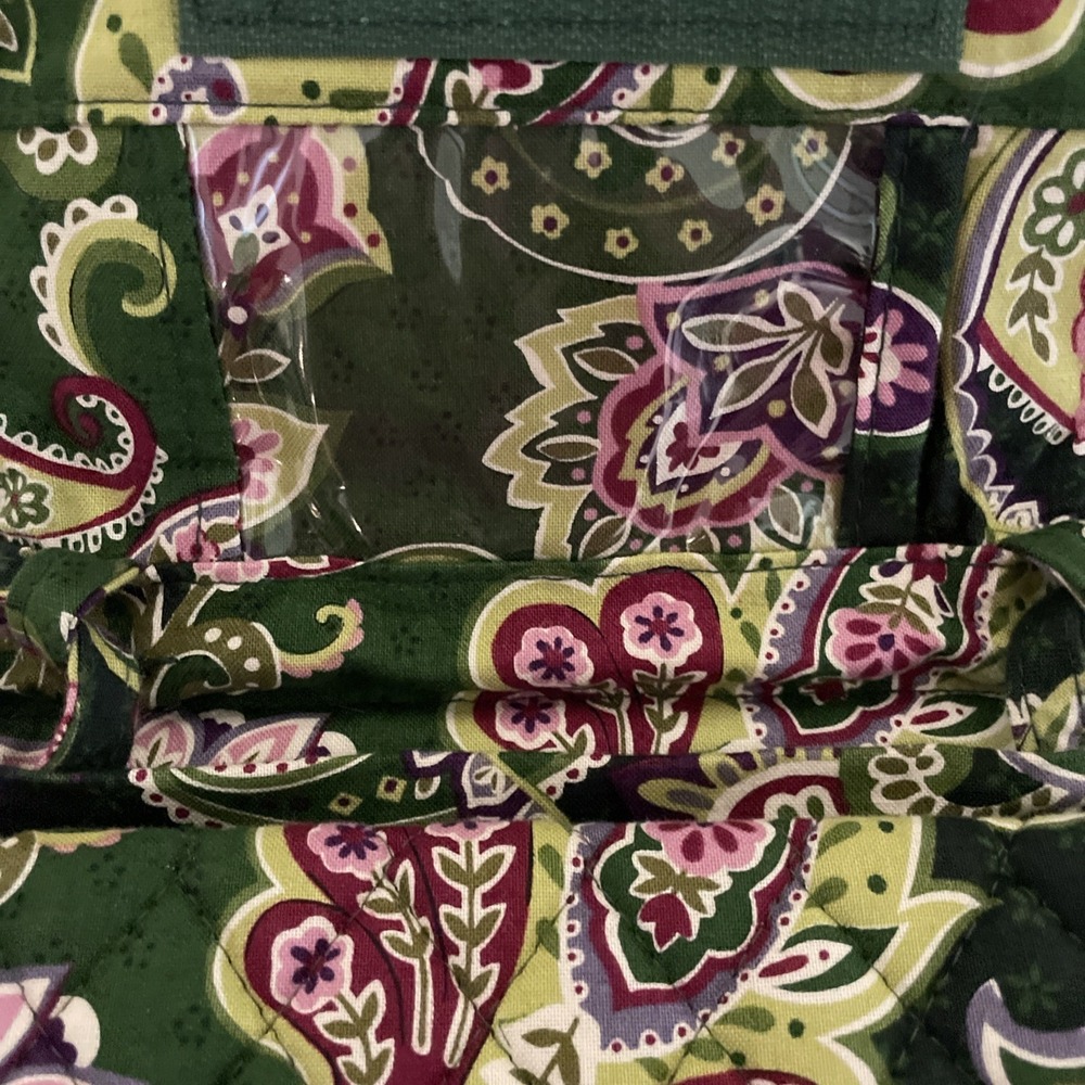 Vera Bradley Trifold Wallet Cross Body Bag Clutch Paisley Flowers Hearts Plaid - Picture 9 of 15